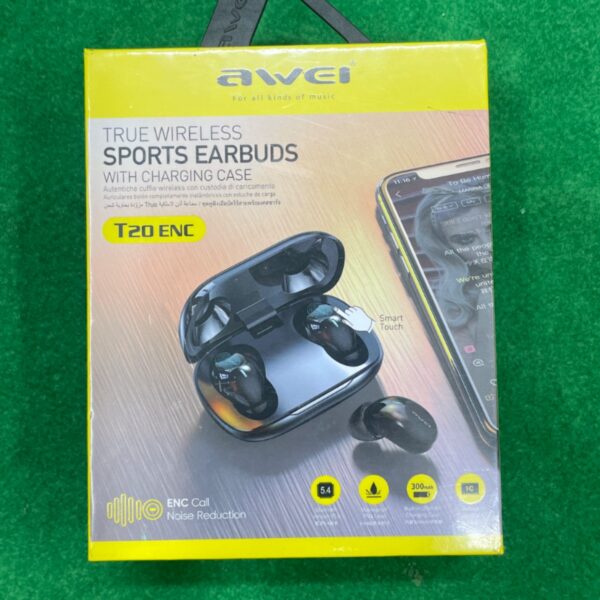 Awei 20 ENC True Wireless Sports EarBuds – Clear Call & Powerful Sound