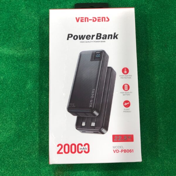 VEN-DENS 22.5W Fast Charging Power Bank – 20000mAh