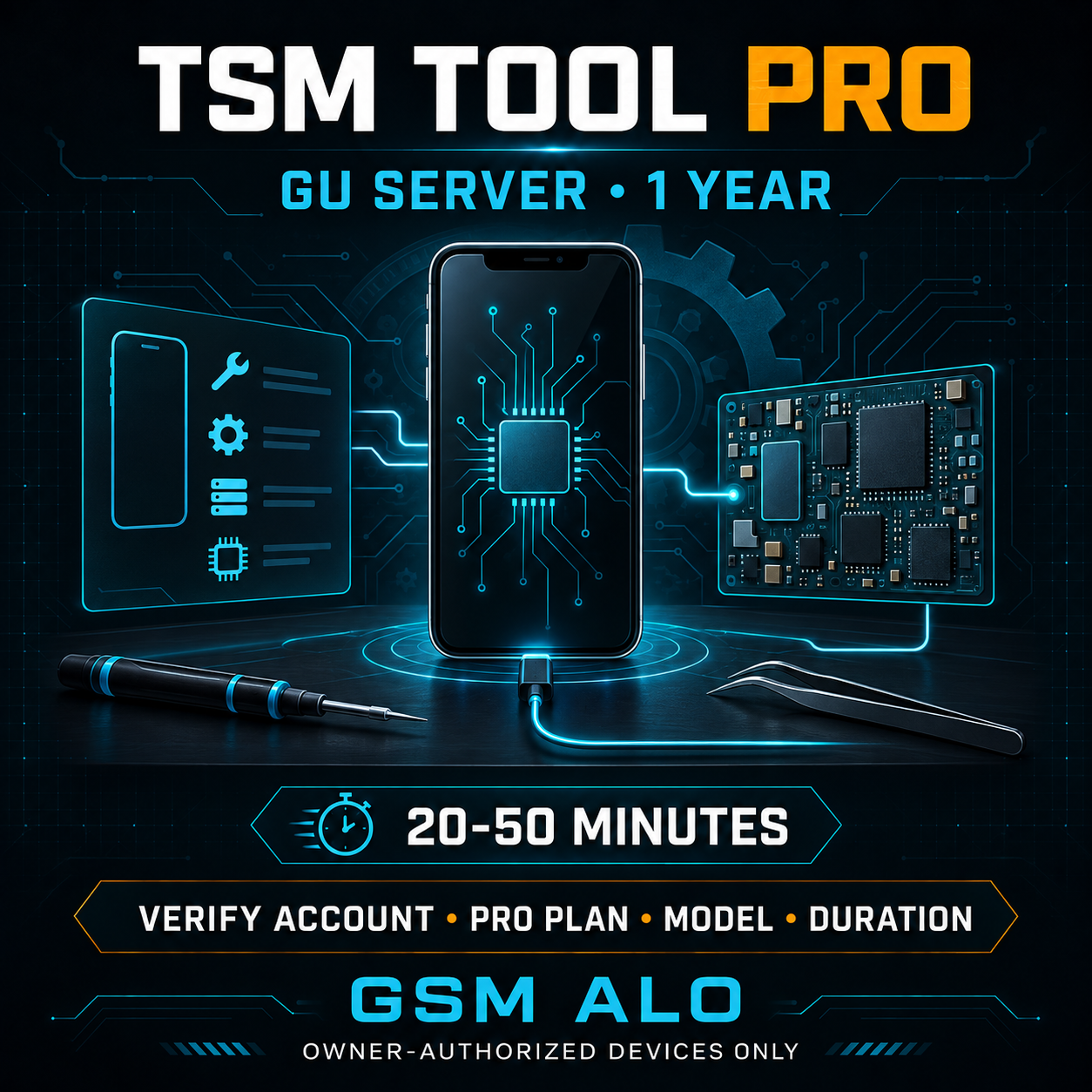 TSM Tool Pro GU Server 1 Year mobile servicing activation poster